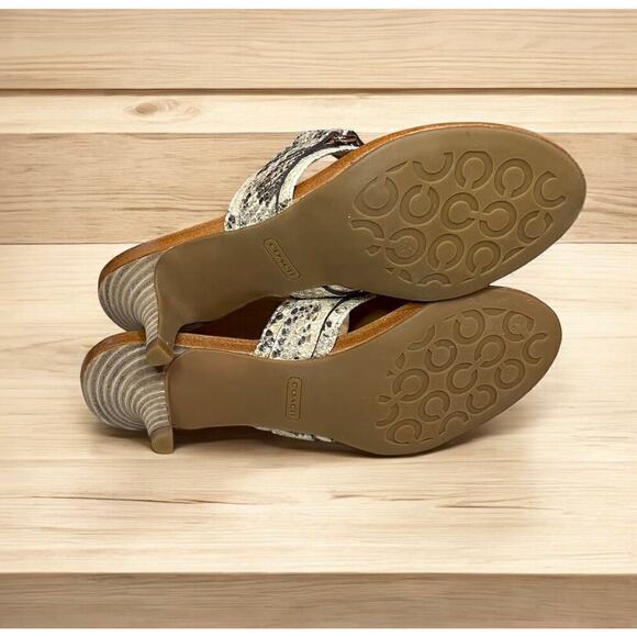 New With Tags Y2K Coach Q1102 Alberta Printed Python Kitten Heels Size 7.5M - Picture 3 of 8